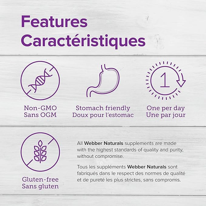 Webber Naturals Gentle Iron Supplement with Vitamin C B12 and Folic Acid 28 mg 150 Capsules Stomach-Friendly Non-Constipating Helps Prevent Iron Deficiency Anemia