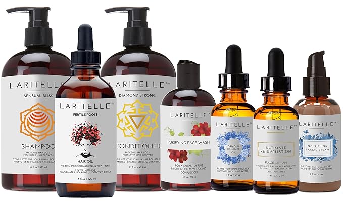 Laritelle 7 Chakras Gift Set | Organic Hair &amp Skin Care Ritual to Balance Support &amp Heal Body Mind &amp Spirit