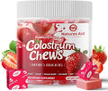 Colostrum Chews Supplement with probiotics for Gut Health Bloating Immune Support Skin Hair Growth and Beauty - Strawberry Flavor (60 Servings)