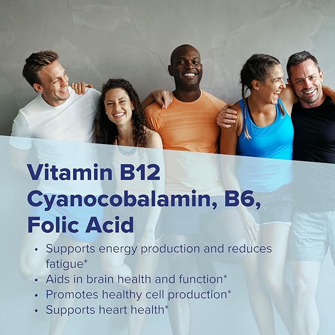 Superior Source No Shot Vitamin B-12 Cyanocobalamin 5000 mcg B-6 Folic Acid 800 mcg - Support Brain &amp Heart Health - Aids Natural Energy Levels - 100 Sublingual Dissolving Tablets