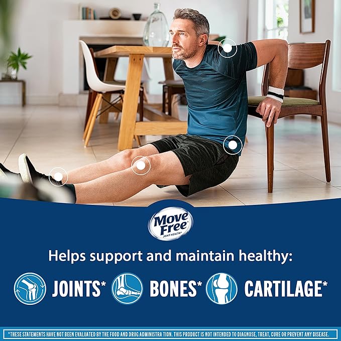 Move Free Advanced Glucosamine Chondroitin MSM + Vitamin D3 Joint Support Supplement Supports Mobility Comfort Strength Flexibility &amp Bone + Immune Health - 120 Tablets (40 servings)*