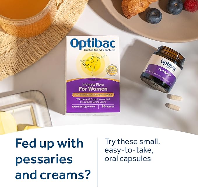 OptiBac for Women | Daily Oral 2.3 Billion Friendly Bacteria Natural Female Supplement for The Intimate Area | Lactobacillus Rhamnosus &amp Lactobacillus Reuteri | One-Two Week Supply | 14 Capsules