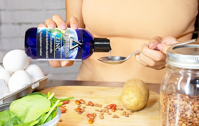 Mother Earth Minerals Ionic Liquid Zinc Supplement – High Absorption Angstrom Zinc Mineral Drops for Immune Support Enzymatic Function &amp Cellular Health 8 oz