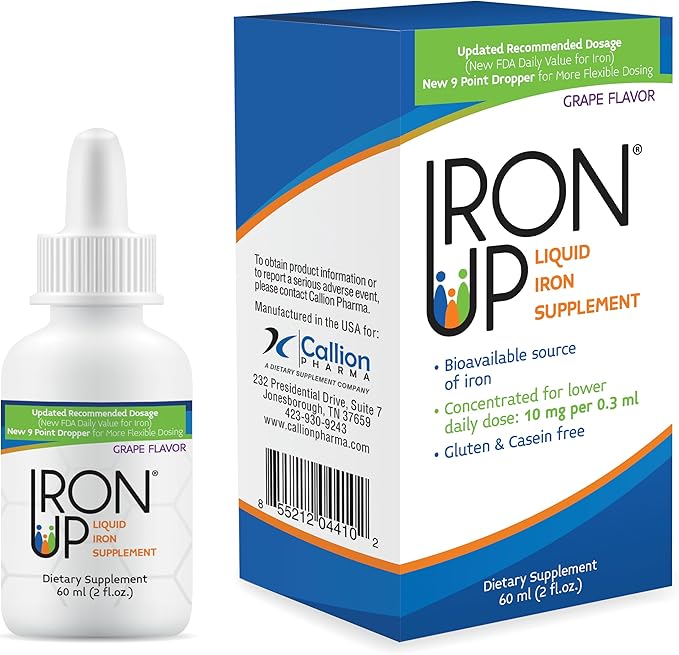 Iron Up Liquid Iron Supplement Grape Flavor 2 fl oz (60 ml)