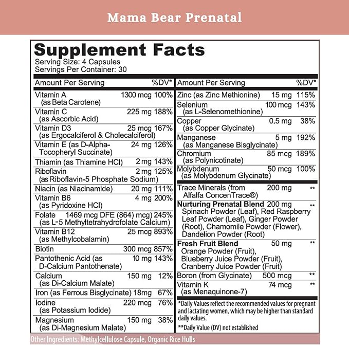SPRIGS Prenatal Vitamins for Women with Folate Iron Vitamin B12 &amp A and Minerals | Prenatal Supplement for Conception Pregnancy Nursing | Easy Digest Capsules for Womens Health Support - 120 Count