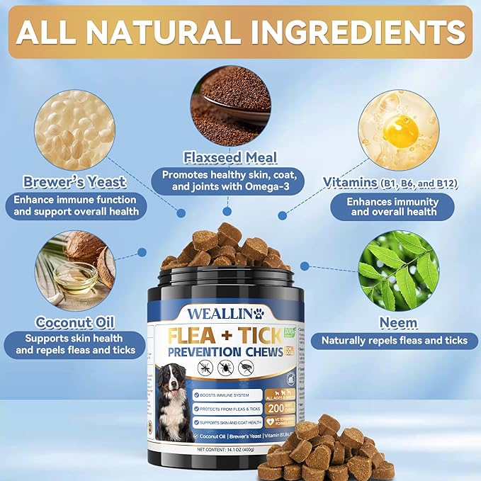 Flea and Tick Prevention for Dogs &amp L-Lysine Supplement for Cats Immune &amp Respiratory Support for Cats Natural Flea &amp Tick Defense for Dogs Multi-Pet Health Care Bundle