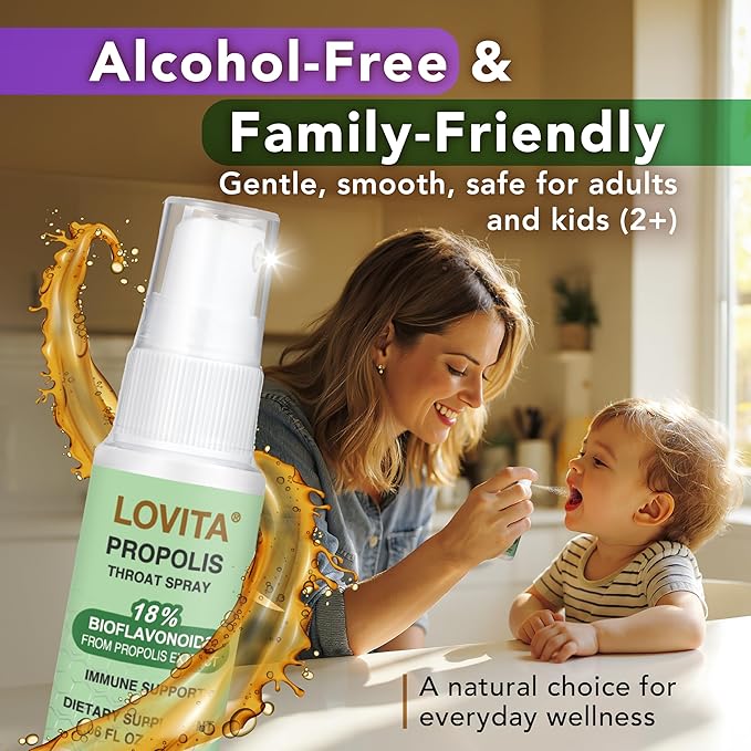 LOVITA 18-Piece Mega Bundle - 6 Propolis Drops 6 Sprays &amp 6 Immune 8-in-1 Daily Defense Max Value Stock Up Set (18 Pc)
