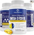 TRUTHENTICS Omega 3 Fish Oil - 2400 mg Triple Strength High EPA + DHA Omega-3 Fatty Acids for Men &amp Women - Burp-Free Lemon Flavor Fish Oil Supplement - 60 Softgels