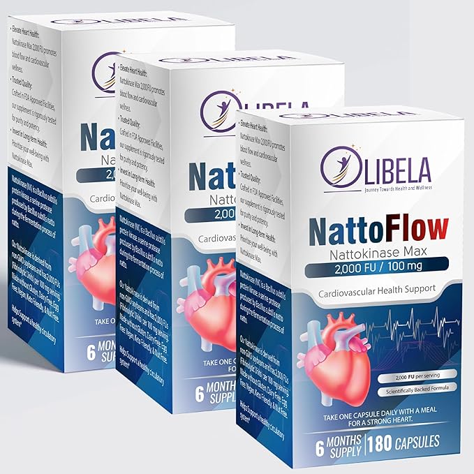 Nattokinase Supplement 2000FU 180 Vegan Capsules | Fermented Enzyme Supplement for Circulation &amp Cardiovascular Wellness | Non-GMO Plant-Based 6 Month Supply Supplements (3)