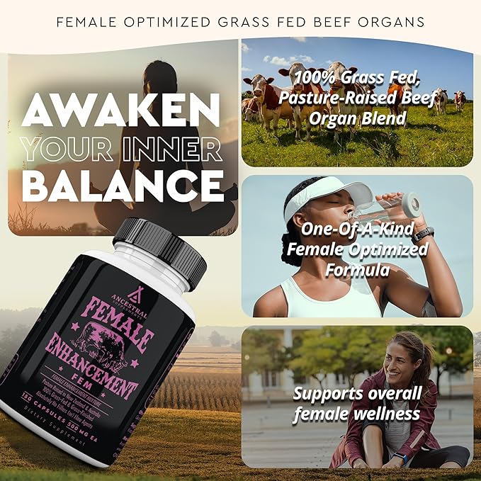 Ancestral Supplements FEM &amp Mofo Bundle – His &amp Hers Grass Fed Organ Supplements – Supports Hormone Balance Energy Vitality &amp Wellness – Pasture Raised Beef Organ Multivitamin for Men &a