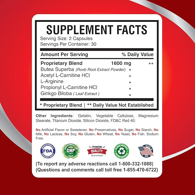 America Medic &amp Science PenaMax Men’s Wellness Supplement – Helps Maintain Energy Levels – with Acetyl-L-Carnitine &amp Propionyl-L-Carnitine – 60 Capsules – Gluten-Free &amp Non-GMO