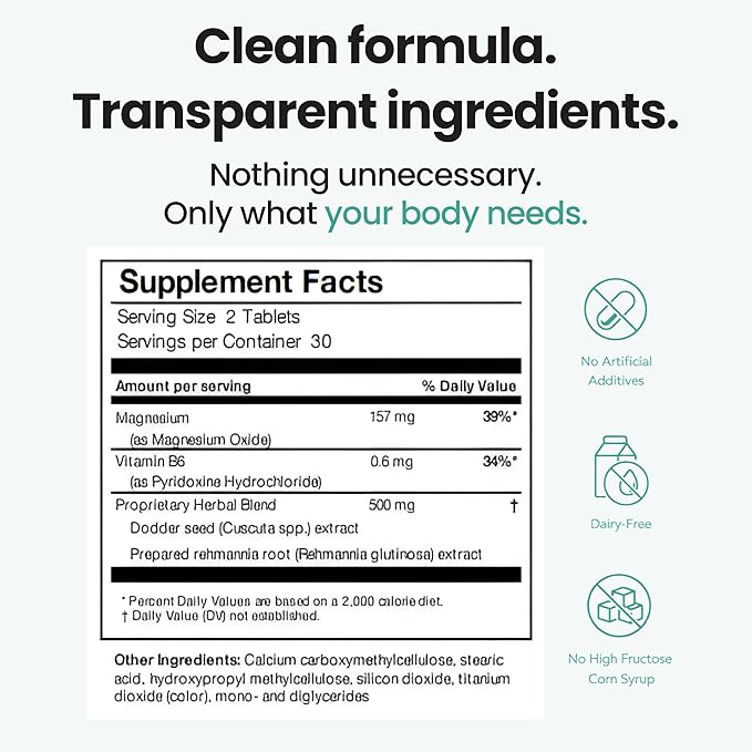 Hearing Support Supplement for Clarity &amp Ear Wellness | Daily Auditory Support with Magnesium B6 &amp Patented Botanical Complex | 60 Tablets