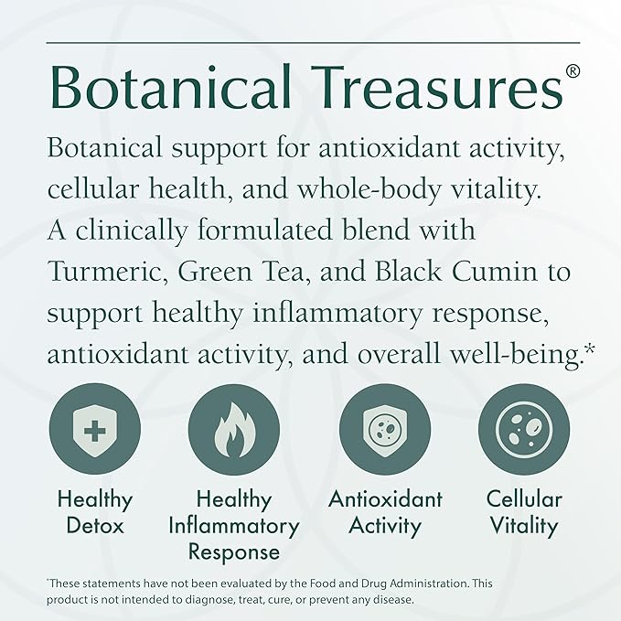 Natura Health Products Botanical Treasures Supplement - Supports Broad-Spectrum Antioxidant Activity- Featuring Turmeric Ginger Green Tea Black Pepper Trans-Resveratrol Black Cumin (180 Capsules)