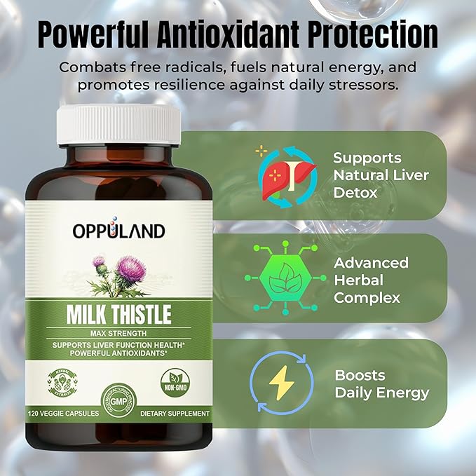 Milk Thistle Capsules - 250mg Herbal Liver Detox Supplement with Dandelion Root Turmeric Root &amp Artichoke Extract - Advanced Milk Thistle Complex for Liver Health &amp Defense - 240 Day Supply