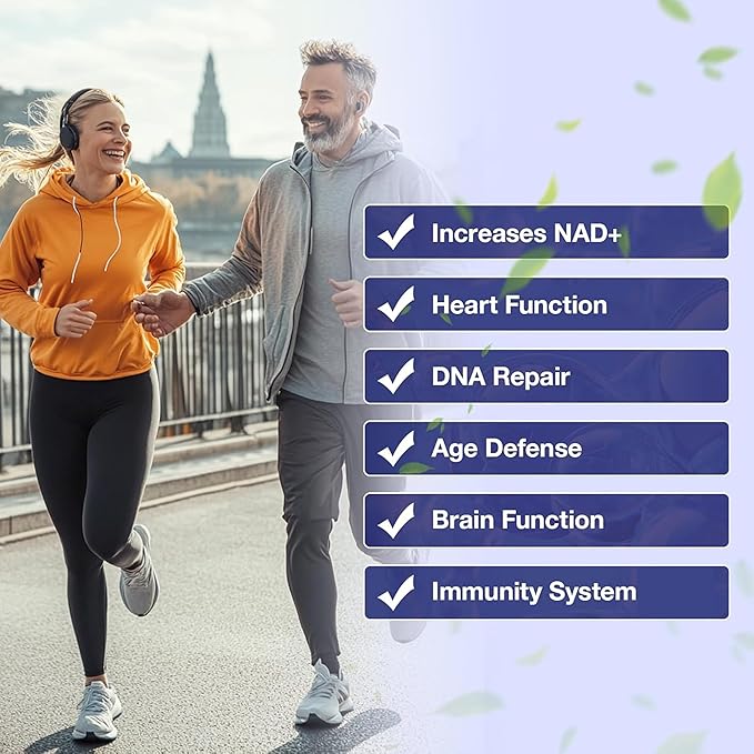Mila Miamor NAD+ for Cellular Energy &amp Anti-Aging Supplement| Boost Focus Vitality &amp Mitochondrial Function | Supports DNA Repair Brain Health &amp Endurance | Non-GMO Gluten-Free | 60 Cap