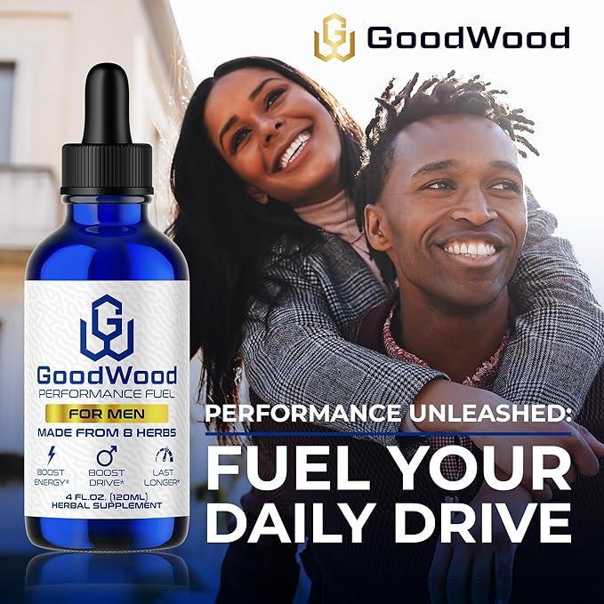 GoodWood - Male Liquid Drops - Increases Stamina and Size - Improves Energy Drive and Power - for Men Ages 30 40 50 60+ - Made with 8 Herbs and Organic - One Pack