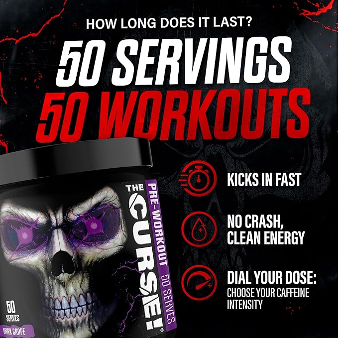 JNX SPORTS The Curse! Tropical Storm Pre Workout Powder with Creatine – Extreme Energy Preworkout for Men &amp Women – 50 Servings – L Citrulline Beta Alanine &amp Caffeine for Pump Strength &amp