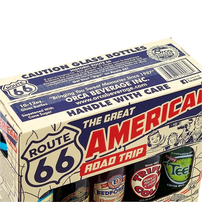 The Great American Road Trip Vintage Soda 10 Pack | 5 Flavors | Orca Beverage