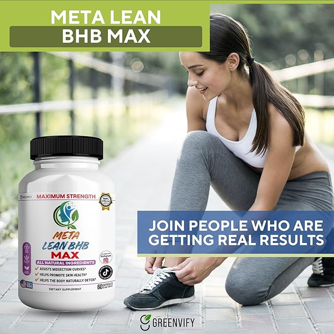 Meta Lean BHB Max Dietary Supplement Maximum Strength All Natural Ingredients 60 Capsules 30-Day Supply (3)