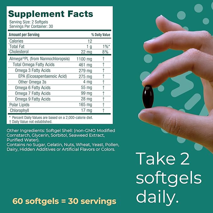 Iwi Life Heart Omega-3 180 Softgels (90 Servings) Vegan Plant-Based Algae Omega Fatty Acids + EPA Heart Health Support Dietary Supplement Krill &amp Fish Oil Alternative No Fishy Aftertaste
