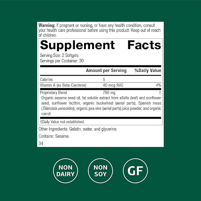 Standard Process Chlorophyll Complex - Supports Natural Detoxification Functions - Supports Skin &amp Immune Health - Gluten-Free Non-Dairy &amp Non-Soy - 60 Softgels (30 Servings)