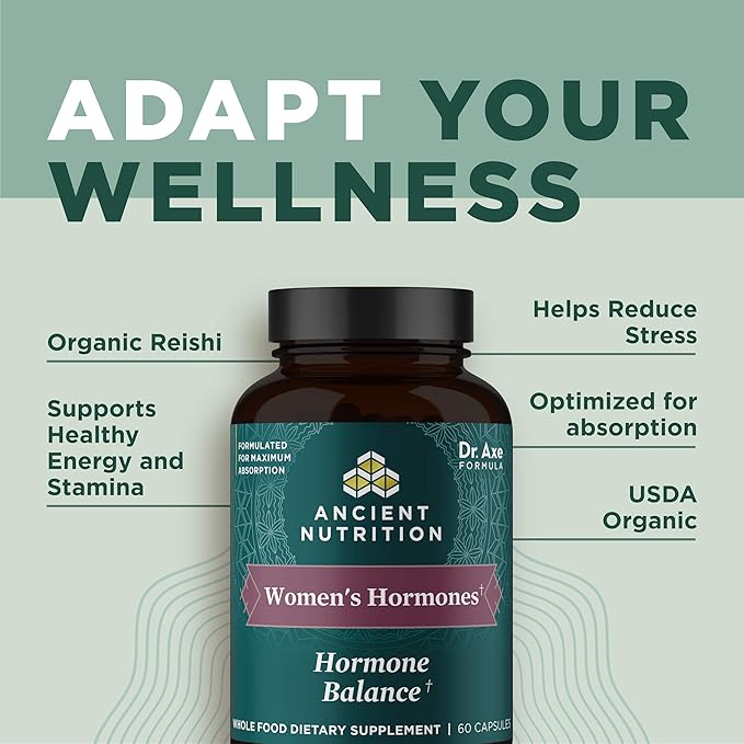 Ancient Nutrition Women's Hormones Helps Reduce Stress Supports Energy Hormone Balance Gluten Free Paleo and Keto Friendly 60 Capsules