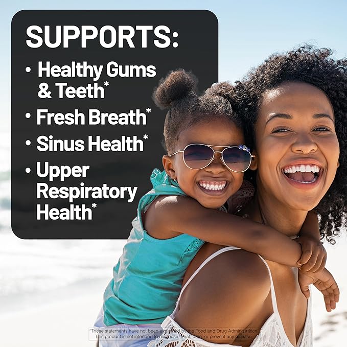 NatureWise Oral Probiotics for Mouth Bad Breath - Chewable Sugar-Free Mint - Lactobacillus reuteri Chewable - Oral Probiotics For Kids &amp Adults - Non-GMO USA Manufactured - 60 Count[60-Day Supply]