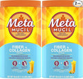 Metamucil Daily Fiber + CollagenPsyllium Husk PowderPlant Based Fiber SupplementSugar-Free with Stevia3-in-1-Fiber Supplement for Digestive HealthOrange Flavored90 Doses(Pack of 2)