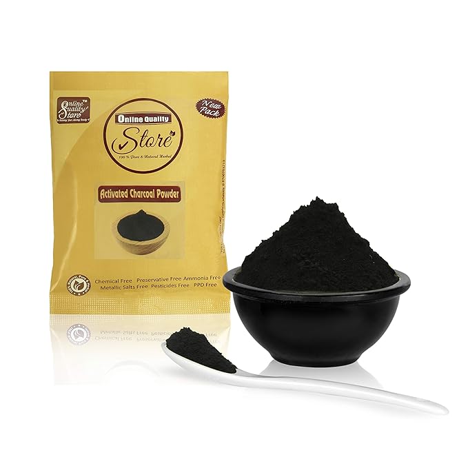Online Quality Store Combo of Activated Charcoal Powder 50 Grams with Orange peel Powder 50 Grams and Multani Mitti Powder 50 grams for Face Pack for Glowing Skin and Pimples- 150 gms