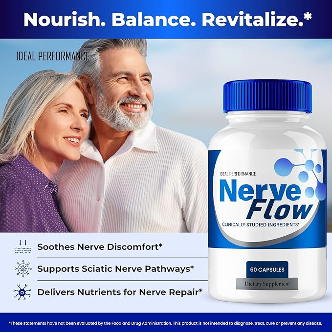 Nerve Flow for Neuropathy Supplements Nerve Flow Capsules Advanced Nerve Health Pills Extra Strength All Natural Healthy Circulation &amp Stable Levels Advanced NerveFlow Support Reviews (2 Pack)