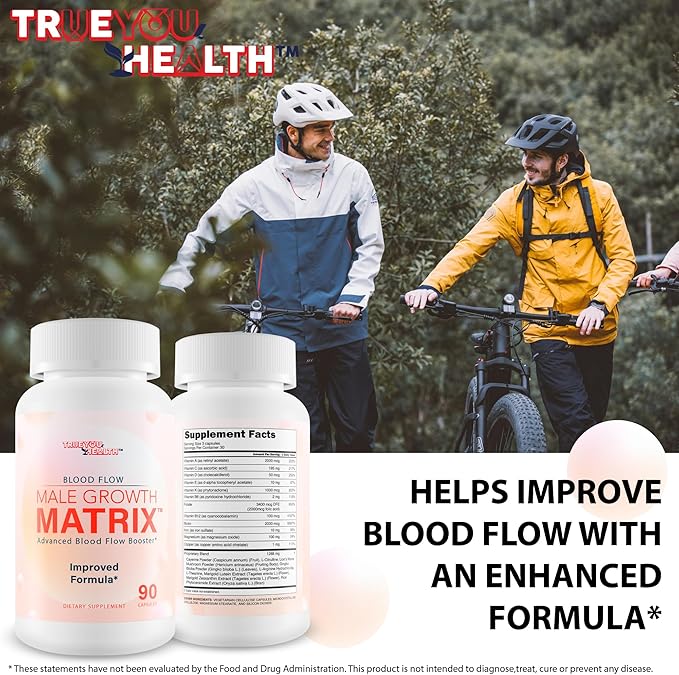 Male Growth Matrix Pro - Our Best Max Blood Flow Circulation Supplement for Men - Advanced Blood Flow Circulation Booster Supplement - Gingko Biloba Blood Flow Booster for Mens Growth Matrix for Men