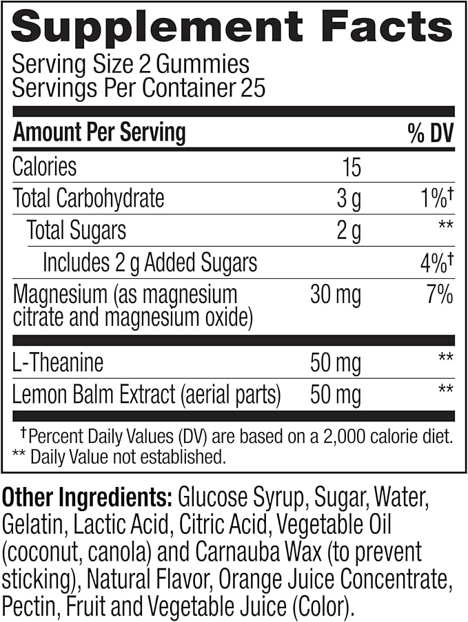 OLLY Kids Chillax Gummies Magnesium L-Theanine Lemon Balm Chewable Supplement Sherbet Flavor