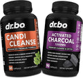 Activated Charcoal &amp Candi Cleanse Support - Organic Coconut Charcoal Pills &amp Anti Overgrowth Pills for Stomach Gas and Bloating for Men Women Kids - Oral Herbal Oregano &amp Caprylic Acid Ca