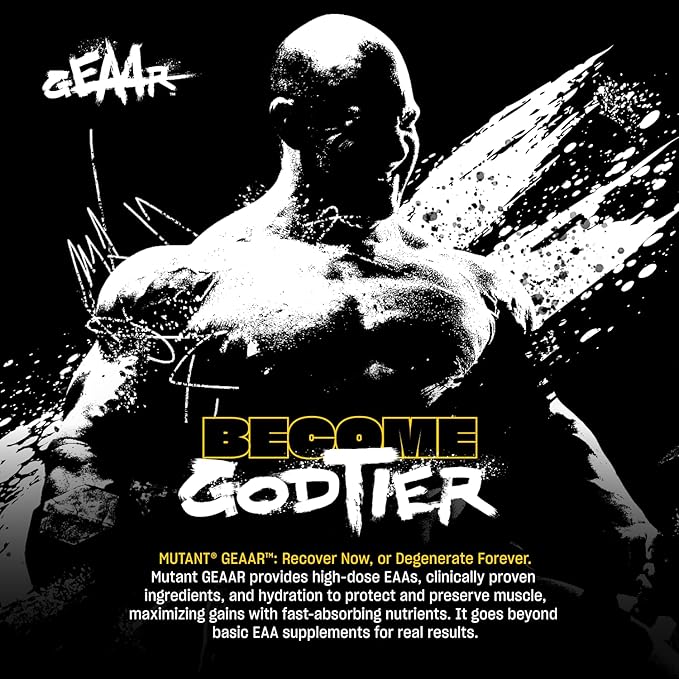 Mutant GEAAR - 9.4g of EAA Powder + Arginine 7g BCAAs 4g Leucine Electrolytes Coconut Water Delicious Taste - 30 Servings - Rocket Pop