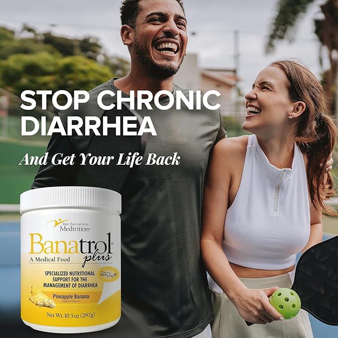 Medtrition Banatrol Natural Anti-Diarrheal with Prebiotics Relief for IBS and Recurring Diarrhea Clinically Supported Food Non-Constipating 28 Servings (Pineapple)