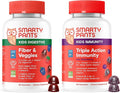 SmartyPants Kids Digestive &amp Immune Support Bundle: Fiber &amp Veggies + Elderberry Gummies with Prebiotic Fiber Vitamins C D3 B12 &amp Zinc – Gluten Free Non-GMO 60 Count Each (Pack of 2)