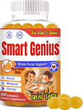 Smart Genius Omega 3 for Kids Focus and Attention Supplements Kids Vitamin Gummies Focus Supplement for Kids Brain Support Teen Vitamin- 60 Gummy