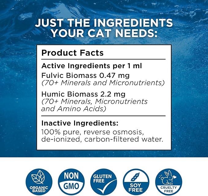 Beam Minerals Complete Feline Multi Minerals | Full-Spectrum Minerals for Cats | Contains Humic &amp Fulvic Acid | 4 fl Oz