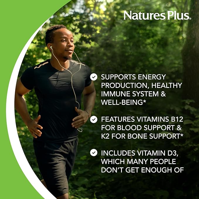NaturesPlus Source of Life GOLD Multivitamin Liquid - 30 fl oz Pack of 2 - Includes Vitamins D3 B12 K2 &amp Over 120 Whole Food Nutrients - 60 Total Servings