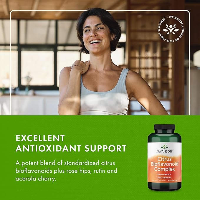 Swanson Full Spectrum Citrus Bioflavonoid Complex Immune and Antioxidant Supplement for Adults Seeking Enhanced Vitamin C Absorption - 50% Standardized (250 Capsules 2 Pack)