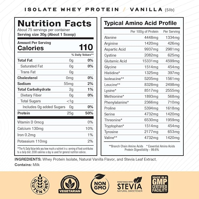 Muscle Feast Creatine + Isolate Bundle: 1 Creatine Powder (Unflavored 300g) + 1 Whey Protein Isolate (Vanilla 5lb) | Premium Supplements Vegetarian Gluten Free