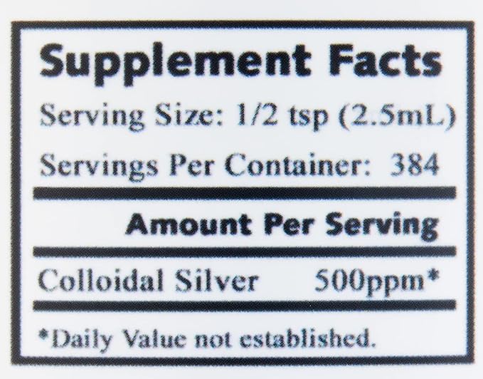 Colloidal Silver Liquid | 500 ppm Extra Strength (32 oz) with Spray Bottle | Immune Support Supplement | Stem Cell Support | Wound Care &amp Superior Healing
