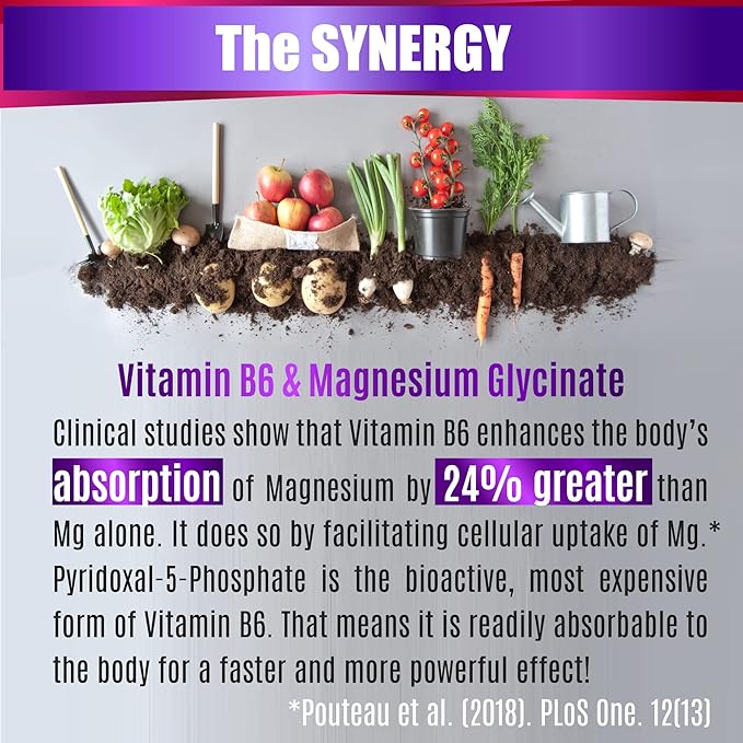 Folona Magnesium Glycinate with Vitamin B6 Research Proven to Enhance Absorption 1350mg Fully Chelated - Supports Sleep Stress Relief Energy Muscle Cramps - Gluten Free NonGMO 180 Vegan Capsules
