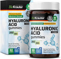BIO KRAUTER® Hyaluronic Acid with Vitamin С for Skin Hydration Support - Vegan Hyaluronic Acid Supplements 250 mg Strength for Beauty &amp Collagen Support - 60 Gummies Non-GMO Banana Flavor