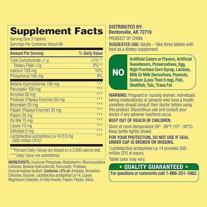 Spring Valley Probiotic Multi-Enzyme Digestive Formula Tablets 200 Count Probiotics for Men and Women for Digestive Health Bundle (Pack of 02) - Set by Basket Goods