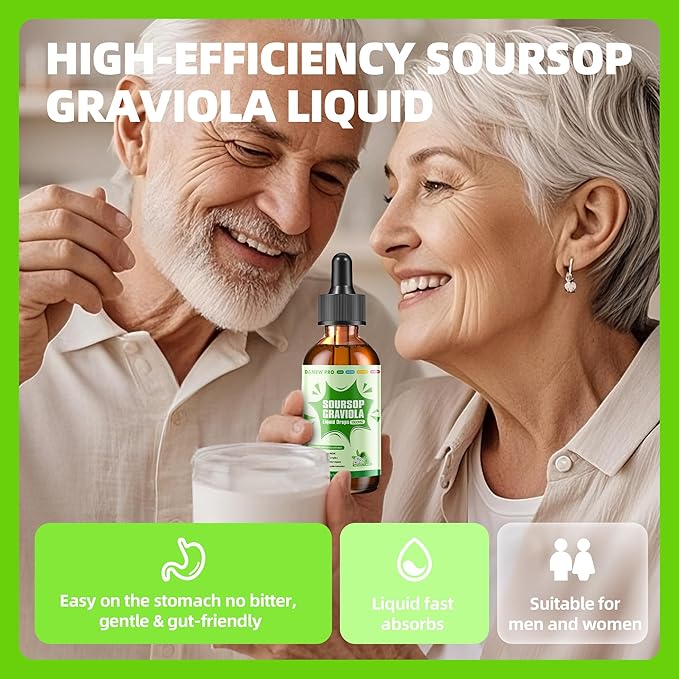Soursop Graviola Leaf Extract Liquid Drop for Cell Support &amp Regeneration Immune Boost Relax Liver and Sleep Soursop Bitters Liquid Herbal Goodness Sugar/Gluten Free Original Flavor 2 Fl O
