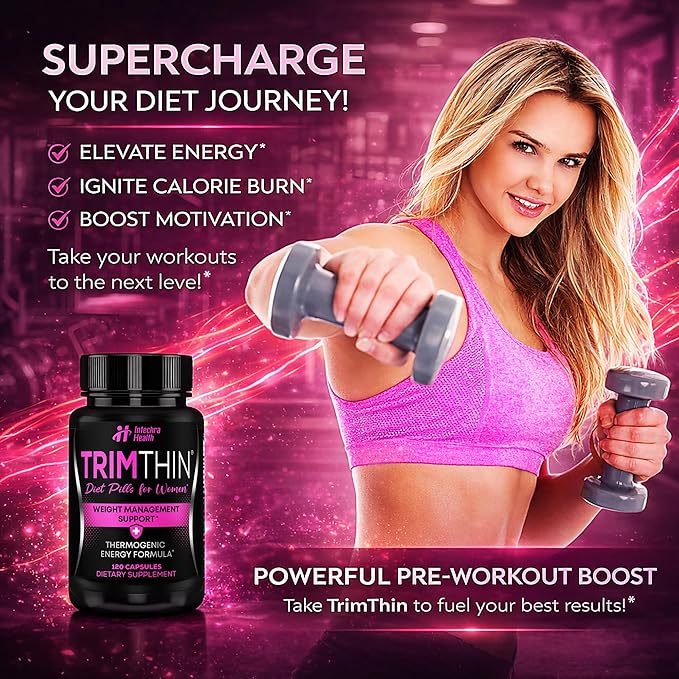 Diet Pills for Women - NEW Thermogenic Energy Formula for Weight Management -Manufactured in the USA 120 Capsules