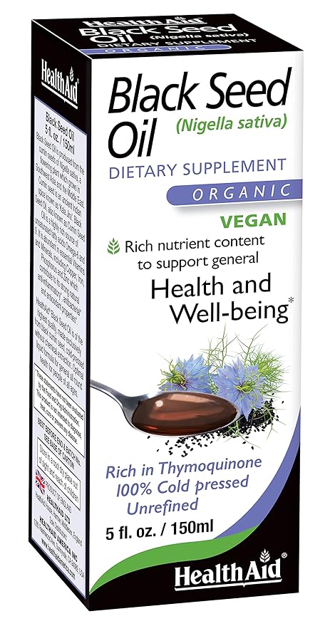 Black Seed Oil – 100% Pure &amp Natural Cold-Pressed Organic 150mg Thymoquinone – Supports General Wellness – Vegan Non-GMO – 8oz