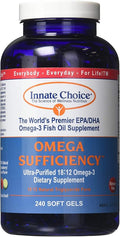 Fish Oil Capsules Omega Sufficiency by Innate Choice Strawberry Lime 240 Capsules