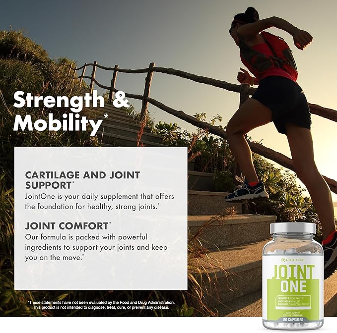 JointOne Joint Support by NutraOne - Joint Supplement for Women and Men to Help Maintain Joint Health with Collagen Glucosamine and Turmeric* (90 Capsules)